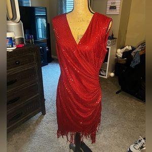 Red Sequence Dress